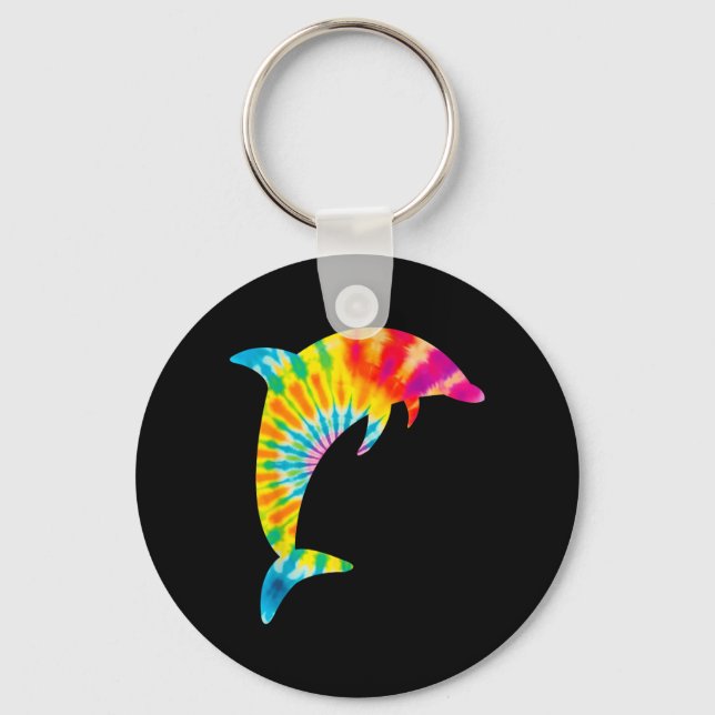 Dolphin Tie Dye Key Ring (Front)