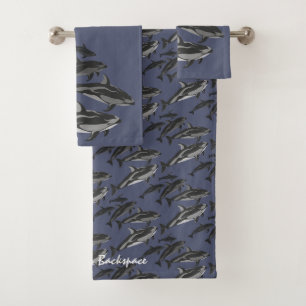 Dolphin Towel Sets Personalised Dolphin Art Towels