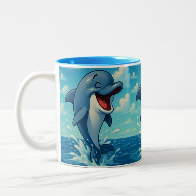 Dolphin Two-Tone Coffee Mug (Left)