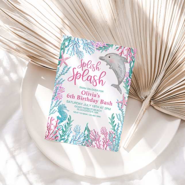 Dolphin Under the Sea Birthday Invitation (Creator Uploaded)