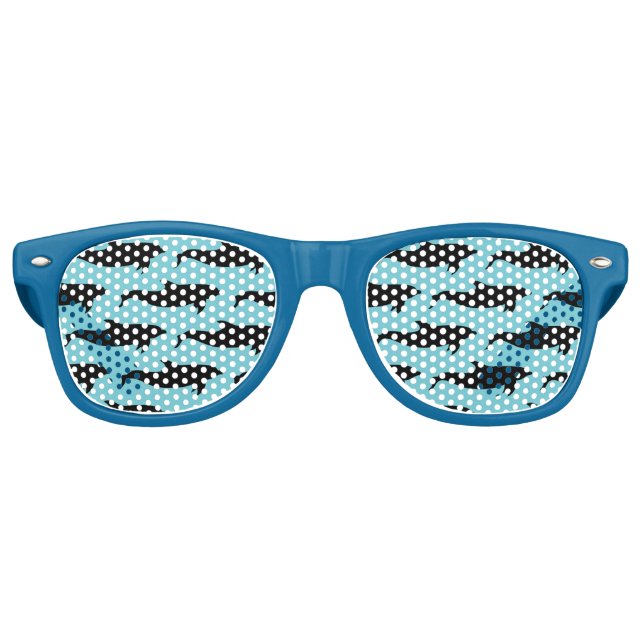 Dolphin Underwater Nature Pattern Retro Sunglasses (Front)