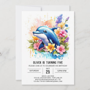 Dolphin Underwater Wonderland Birthday Invitation