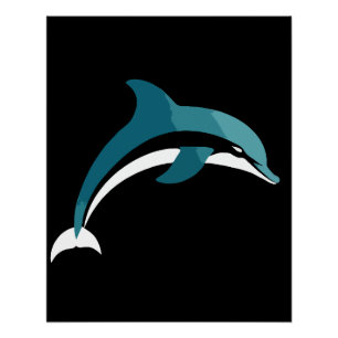 Dolphin Vector Art Animal Modern Urban Graphic Poster