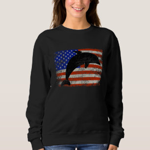 Dolphin Vintage American Usa Flag Men Women Teen G Sweatshirt