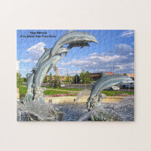 Dolphin Water Statue Denver. Jigsaw Puzzle