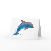 Dolphin Watercolor Greeting Card
