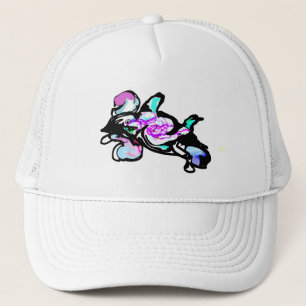 Dolphin wave fun trucker hat