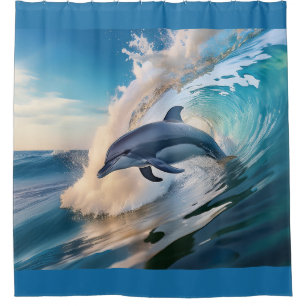 Dolphin Wave Shower Curtain