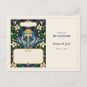 Dolphin Wedding Guest Book Wishes Postcard