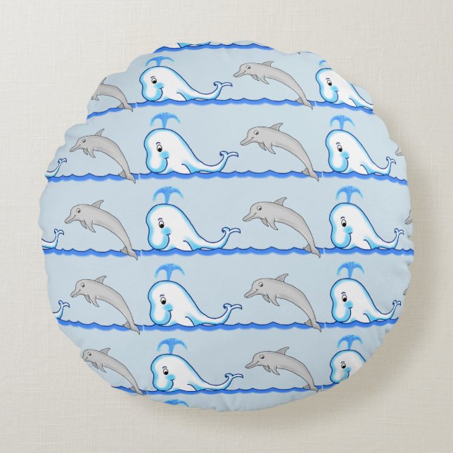 Dolphin & Whale Pillow (Front)