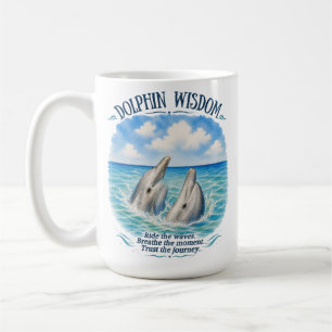 Dolphin Wisdom Watercolor Ocean Scene Coffee Mug