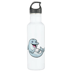 Dolphin with Cup of Coffee 710 Ml Water Bottle