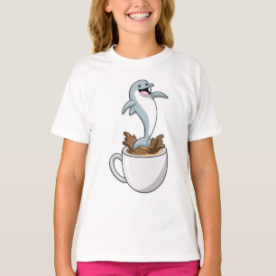 Dolphin with Cup of Coffee T-Shirt