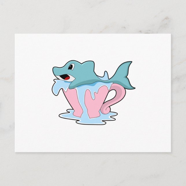 Dolphin with Cup of Water.PNG Postcard (Front)