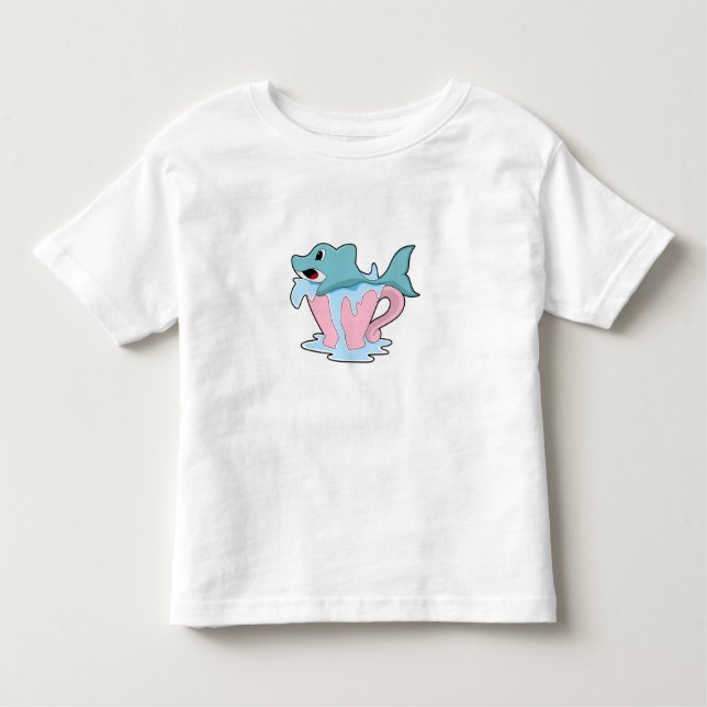 Dolphin with Cup of Water.PNG Toddler T-Shirt (Front)