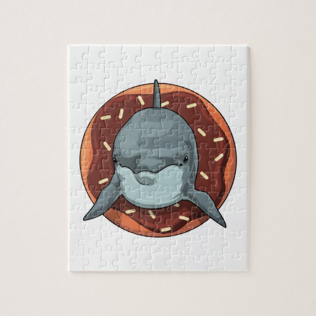 Dolphin with Doughnut Jigsaw Puzzle (Vertical)