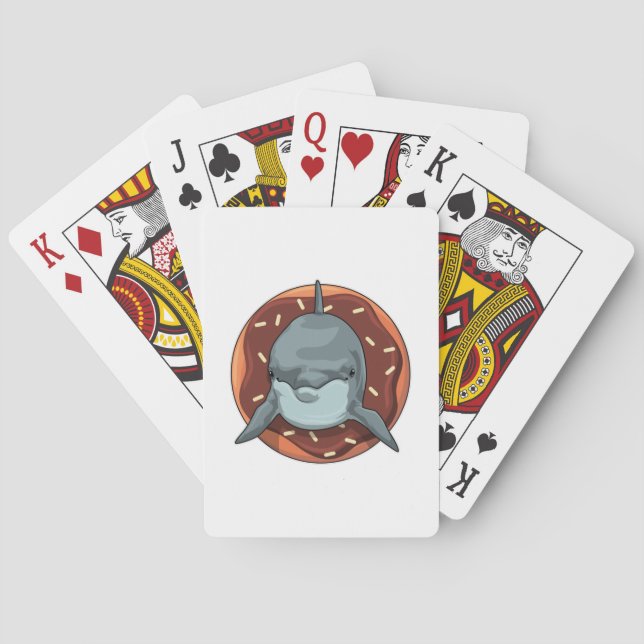 Dolphin with Doughnut Playing Cards (Back)