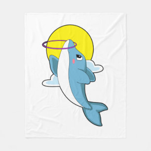 Dolphin with Fitness tires Fleece Blanket