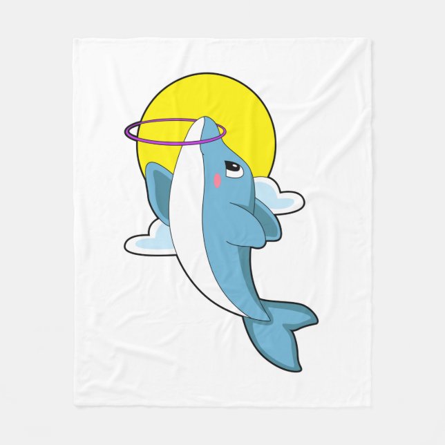 Dolphin with Fitness tires Fleece Blanket (Front)