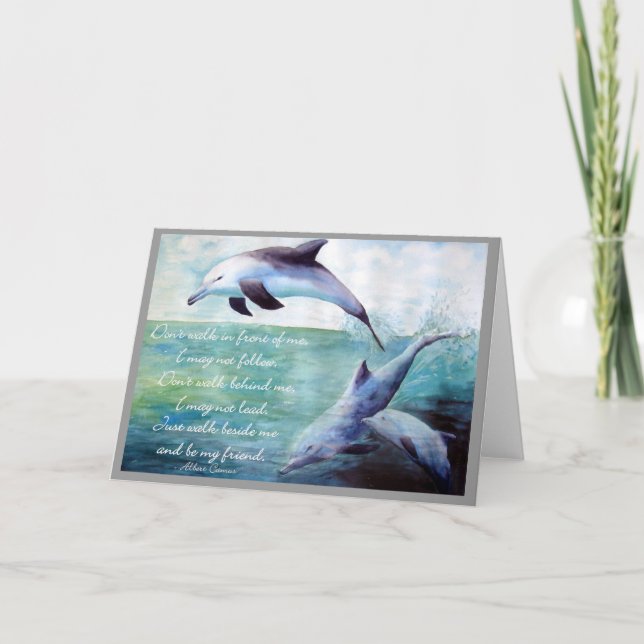 dolphin with friendship quote card (Front)