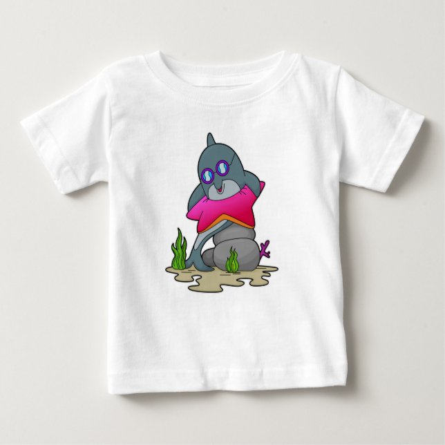 Dolphin with Glasses Baby T-Shirt (Front)