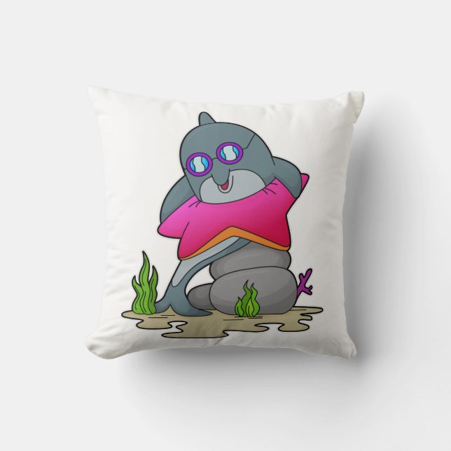 Dolphin with Glasses Cushion (Front)