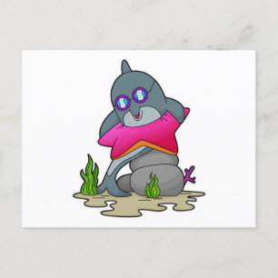 Dolphin with Glasses Postcard