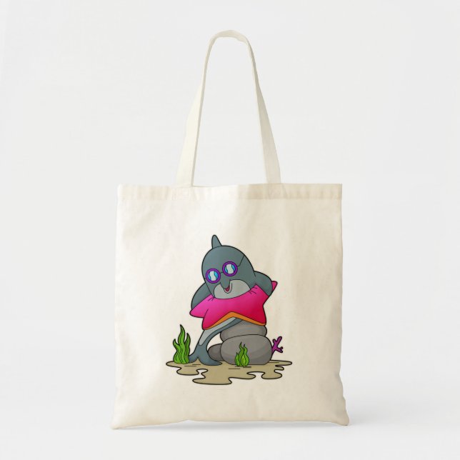 Dolphin with Glasses Tote Bag (Front)