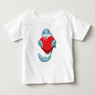 Dolphin with Heart Baby T-Shirt