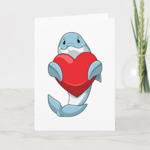 Dolphin with Heart Card