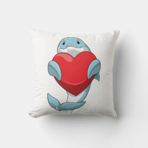 Dolphin with Heart Cushion