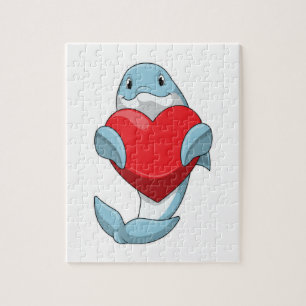 Dolphin with Heart Jigsaw Puzzle