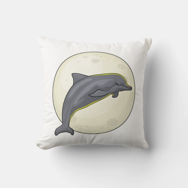 Dolphin with Moon Cushion (Front)