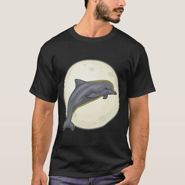 Dolphin with Moon T-Shirt (Front)