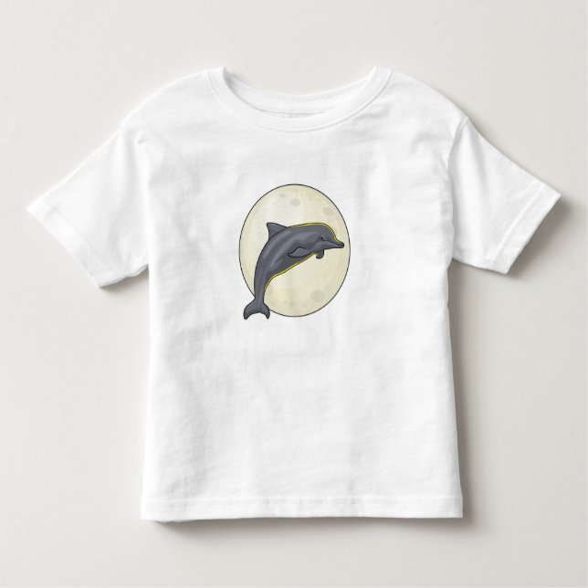 Dolphin with Moon Toddler T-Shirt (Front)