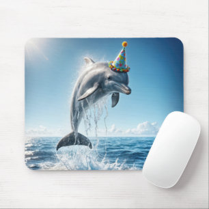 Dolphin With Party Hat Mouse Pad