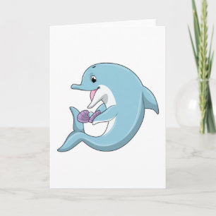 Dolphin with Pearl Card