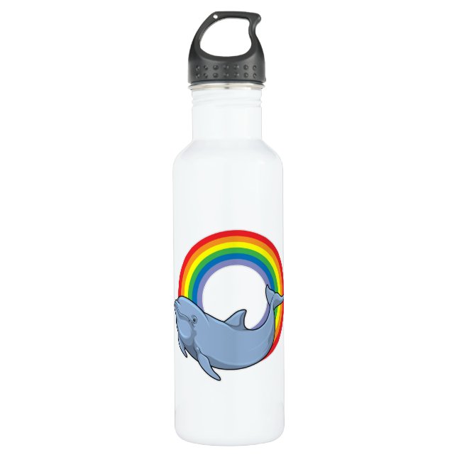 Dolphin with Rainbow 710 Ml Water Bottle (Front)