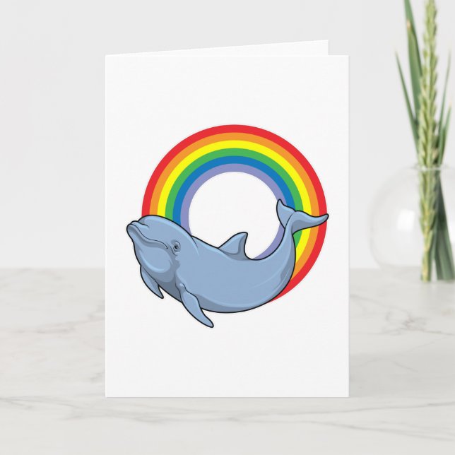Dolphin with Rainbow Card (Front)