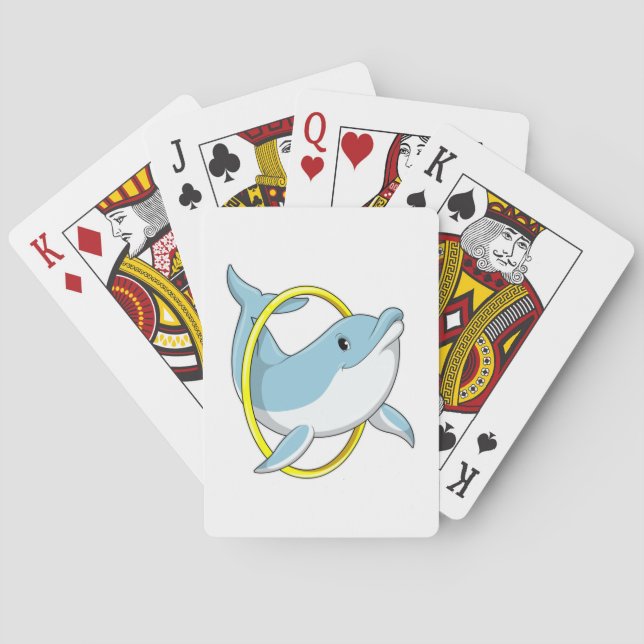 Dolphin with Ring Playing Cards (Back)