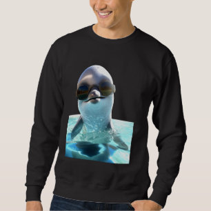 Dolphin With Sunglasses Animal Love Cute Oceanic D Sweatshirt