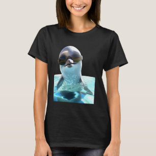 Dolphin With Sunglasses Animal Love Cute Oceanic D T-Shirt