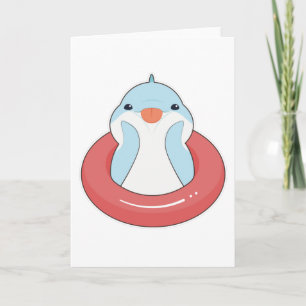Dolphin with Swim ring Card