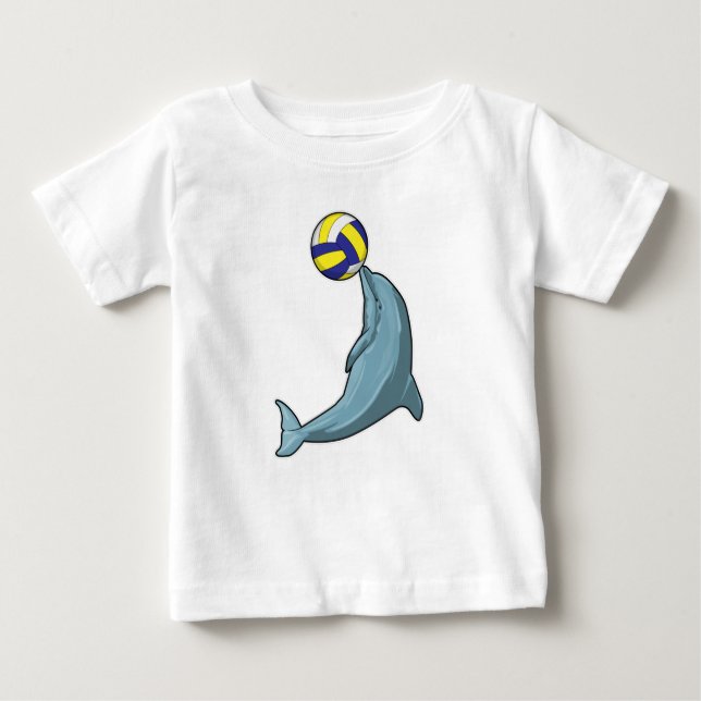 Dolphin with Volleyball Baby T-Shirt (Front)