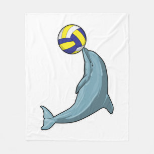 Dolphin with Volleyball Fleece Blanket