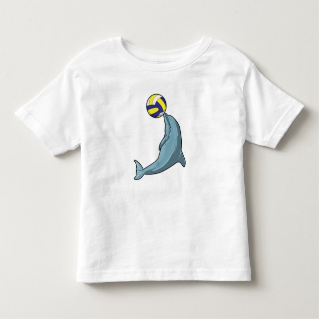 Dolphin with Volleyball Toddler T-Shirt (Front)