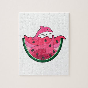 Dolphin with Watermelon Jigsaw Puzzle