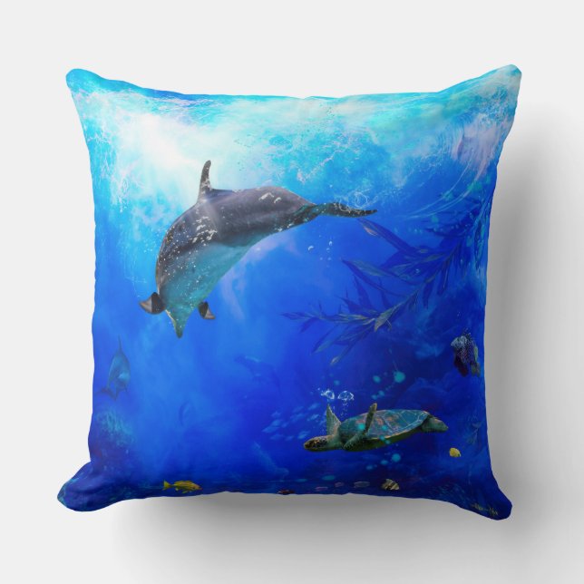 Dolphin World "WIND ON THE WATER" Cushion (Front)