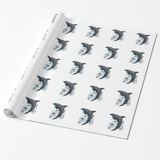 Dolphin Wrapping Paper (Unrolled)