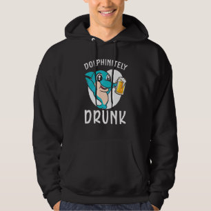 Dolphinitely Drunk Marine Biology Underwater Anima Hoodie